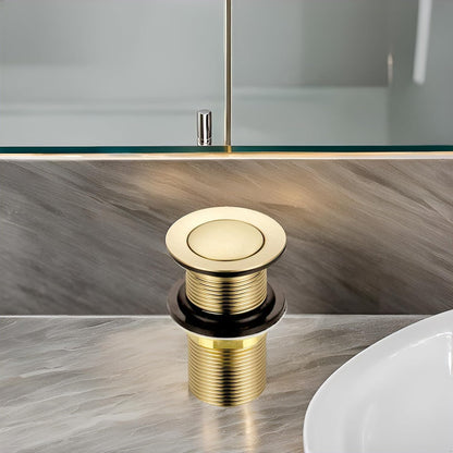 Brushed Gold Click-Clack Basin Waste - Brass Pop-Up Sink Drain Plug - product image 3