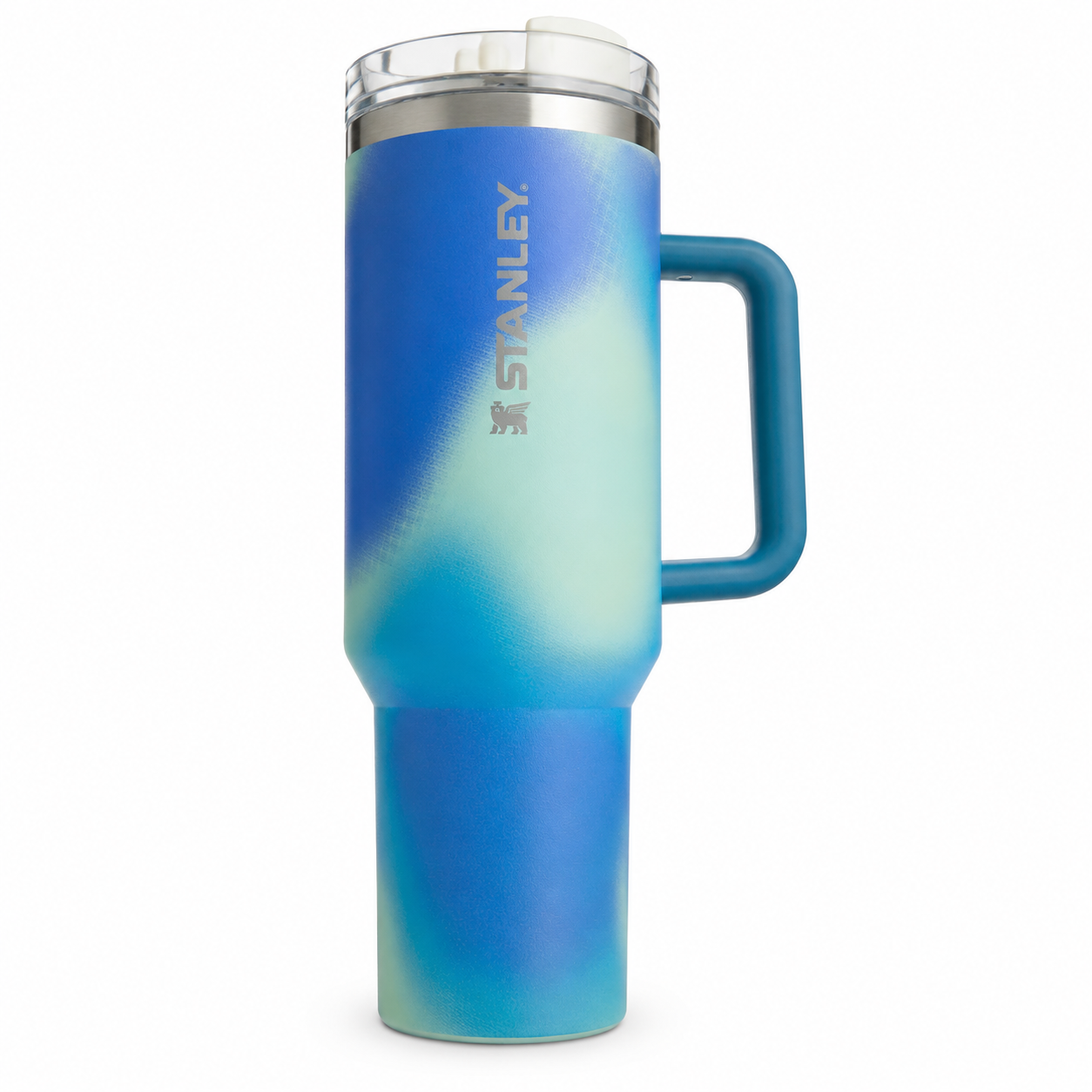 Stanley Quencher H2.0 FlowState tumbler 40 oz in Coastal Teal Motion, stainless steel with handle and straw