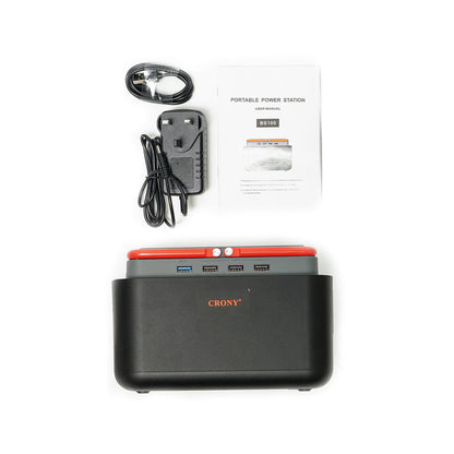 Portable Power Station – Model BS100, 120W Output with 45000mAh Battery and Solar Panel - Tazeet.com