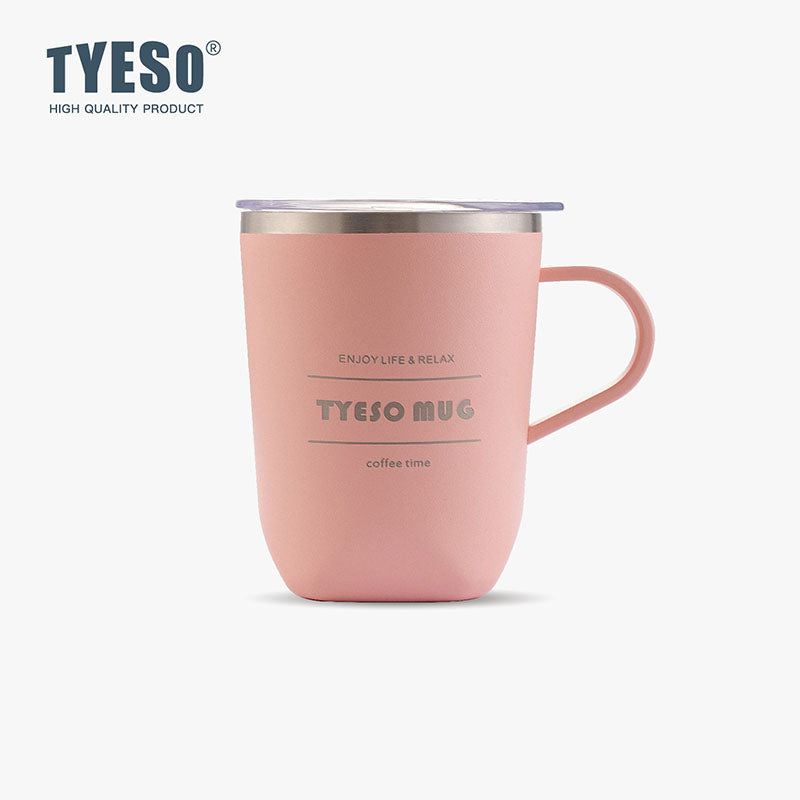 TYESO Vacuum Insulated Stainless Steel Coffee Mug with Handle - Durable, Leakproof, and Stylish Design for Hot & Cold Beverages