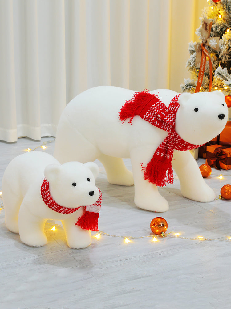 Polar Bear & Snowman Christmas Tree Scene – Window Set Christmas Decoration for Home & Office