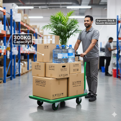 Heavy Duty 300KG Platform Trolley - Foldable Flatbed Hand Truck for Office, Warehouse & Commercial Use (Made in Taiwan)