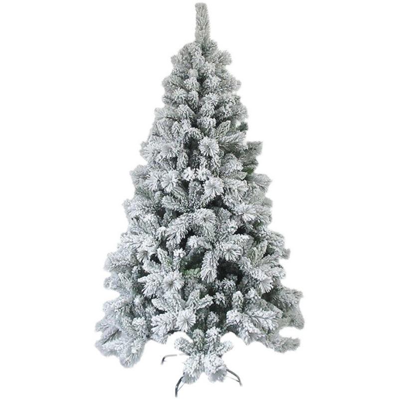 Flocked PVC Pine Needle Mixed Christmas Tree with Metal Stand – 152.4cm Snowy Holiday Tree for Festive Decor