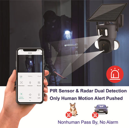 RBX-SD320 Solar PTZ Wireless Camera | 8MP, 1080P, 355° PTZ, IR Night Vision, Two-Way Audio, Human Body Induction, Waterproof - Tazeet.com