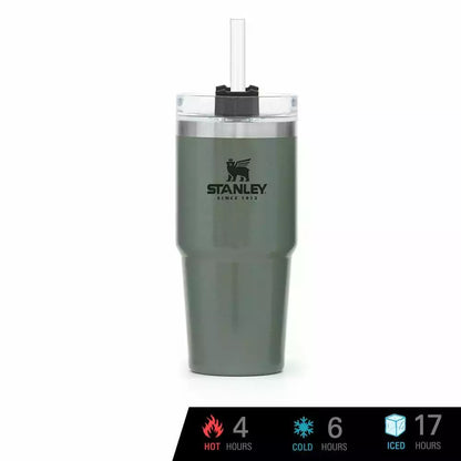 Stanley Quencher H2.O FlowState™ Tumbler 20oz (590ml) – BPA-Free, Double-Wall Vacuum Insulated, Sustainable Stainless Steel