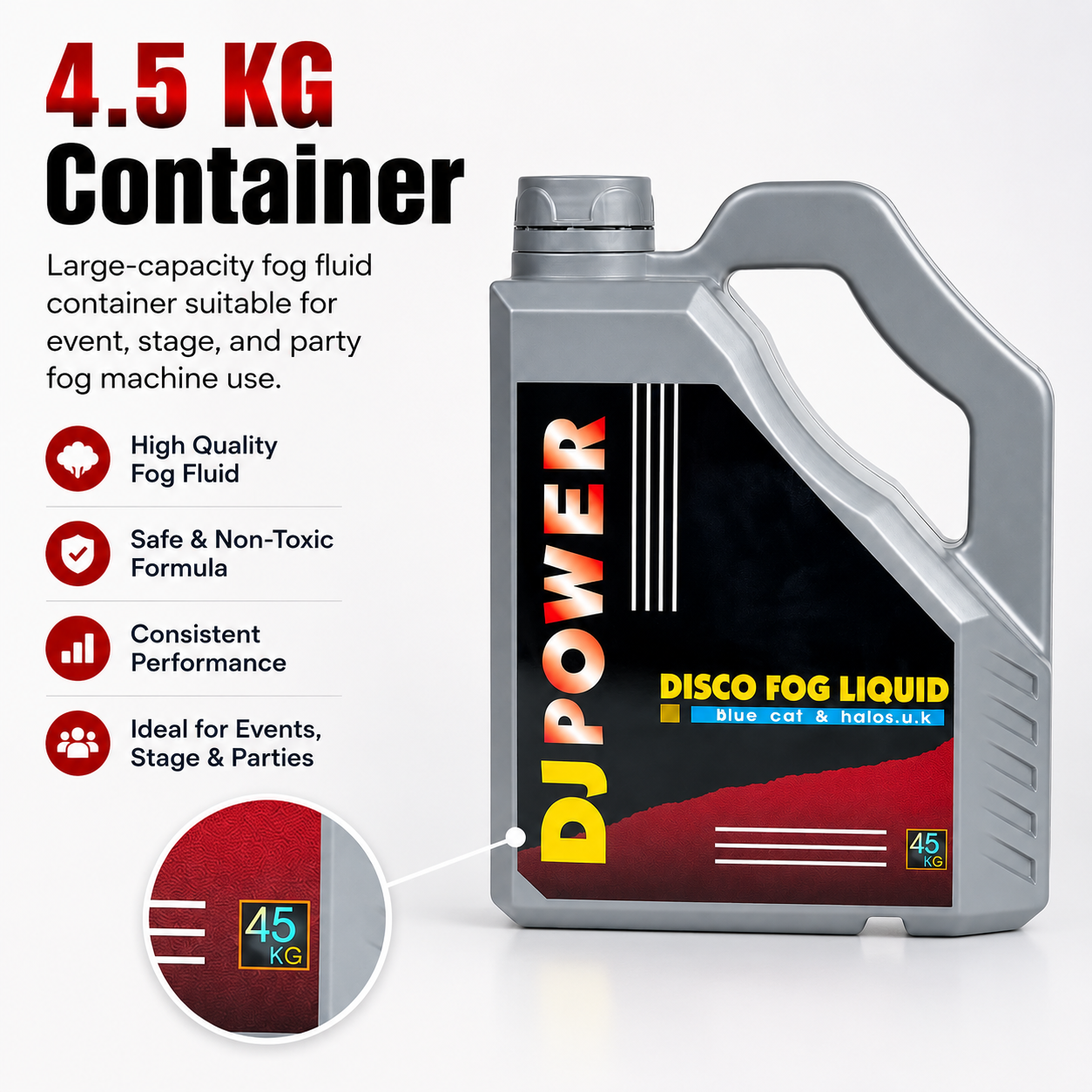 DJ Power 4.5L Water-Based Fog Machine Fluid - product image 2