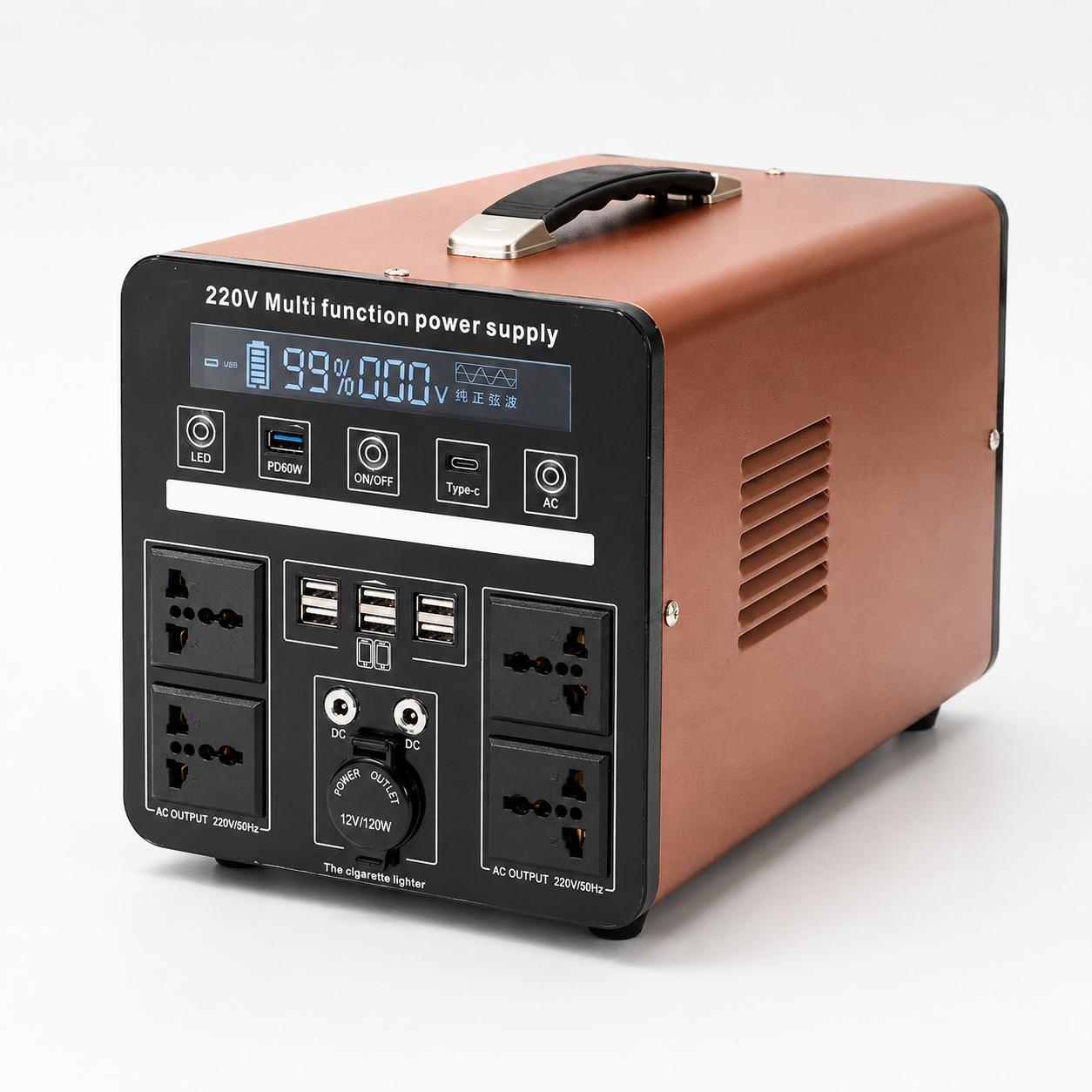 MP7-1200W Portable Power Station - 1200W Output, 720Wh Battery, AC & DC Charging Ports