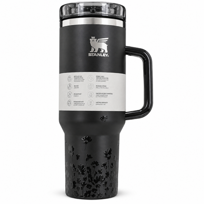 Stanley Quencher H2.0 FlowState tumbler 40 oz in Midnight Ruby, stainless steel with handle and straw