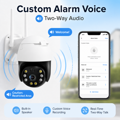 NIP-20HS PTZ Security Camera | 5MP | 2K | IR Night Vision | Two-Way Audio