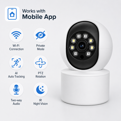 NIP-500+ PTZ Security Camera | 5MP | 1080P | IR Night Vision | Two-Way Audio
