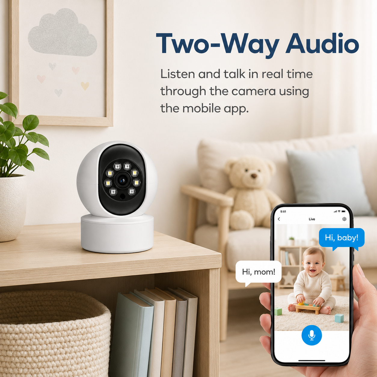 NIP-500+ PTZ Security Camera | 5MP | 1080P | IR Night Vision | Two-Way Audio