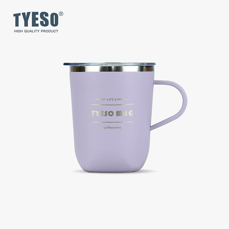 TYESO Vacuum Insulated Stainless Steel Coffee Mug with Handle - Durable, Leakproof, and Stylish Design for Hot & Cold Beverages