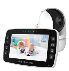 PTZ Wireless Baby Monitor Model SM430A - 3MP, 4.3” HD LCD Display, IR Night Vision, Two-Way Audio & Lullabies