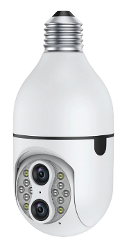 PTZ Wireless Bulb Dual Lens Camera Y24 | 4MP Dual Lens | 1080P Resolution | 10x Zoom | 360° Pan & 90° Tilt | Motion Detection | IR Night Vision | Wi-Fi | App Connectivity