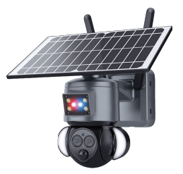 ST-558 Solar Dual Lens PTZ Wireless Camera | 3MP, 2K Resolution, 12X Zoom, IR Night Vision, 355° PTZ, Two-Way Audio, IP65 Waterproof