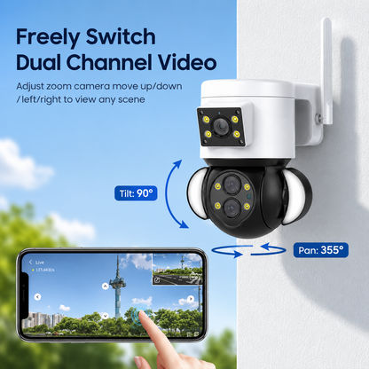 ST-430 Triple-Lens PTZ Security Camera | 5MP | 2592 x 2048 | 10x Optical Zoom