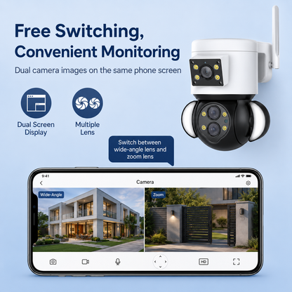ST-430 Triple-Lens PTZ Security Camera | 5MP | 2592 x 2048 | 10x Optical Zoom