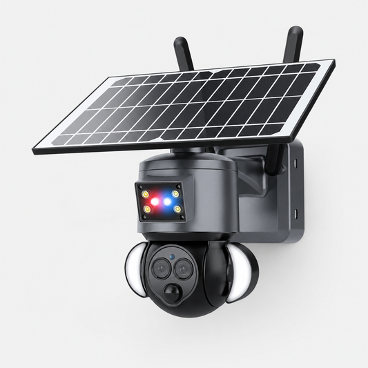 ST-558 Solar Dual-Lens PTZ Security Camera - Dual 3MP 2K with 12x Zoom, IP65