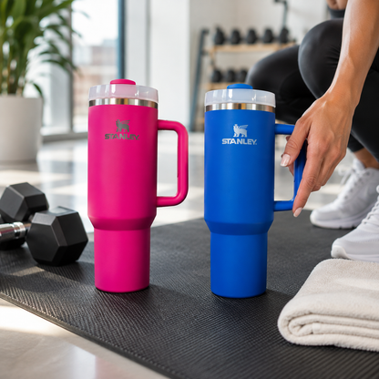 Stanley Quencher H2.0 tumbler size comparison, 30 oz and 40 oz