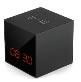 Table Clock with Hidden Camera Model - Wireless Hidden Camera, 1080P Resolution, Motion Detection, Night Vision, Wireless Charger