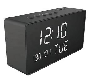 Table Clock with Hidden Camera Model C1, 1080P Resolution, Night Vision, Motion Detection, Built-in Battery, App Connectivity