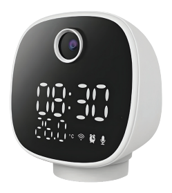 Table Clock with Hidden Camera Model IPC180, 1080P Resolution, Night Vision, Motion & Sound Detection, Two-Way Audio, Digital Alarm Clock