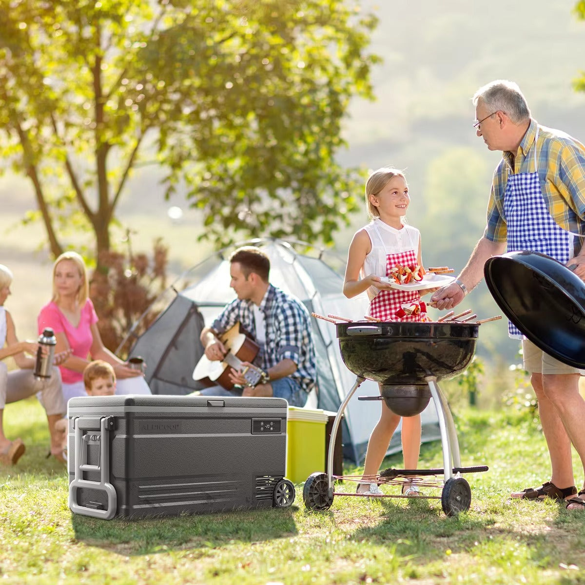 55L / 65L Portable Car Refrigerator – LED Control Panel & Trolley - product image 6