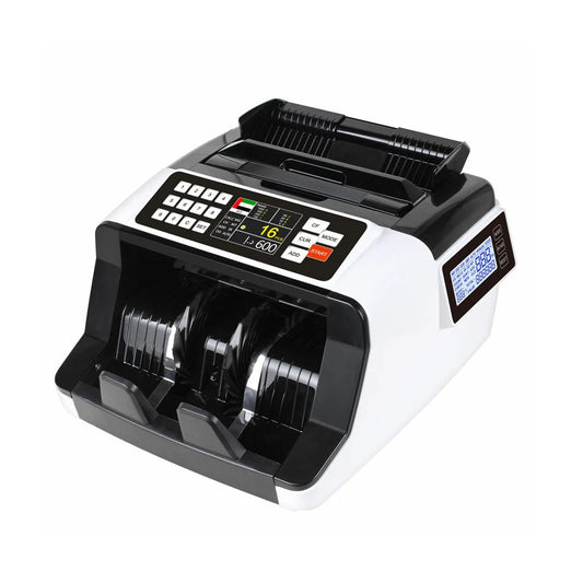 Currency counter with dual LCD display for cash handling