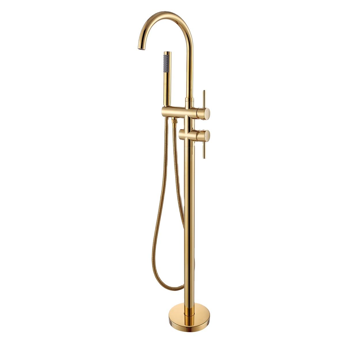 Freestanding Bathtub Faucet Tub Filler – Dual Handle with Handheld Shower - product image 11