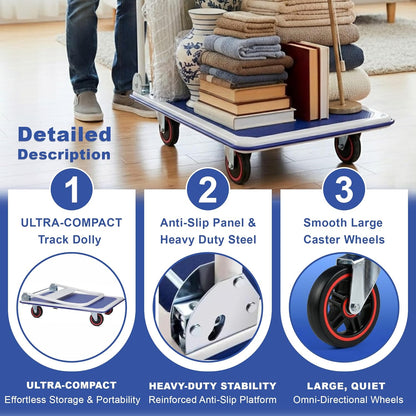 Heavy-Duty Platform Trolley 300kg with Foldable Handle - product image 3