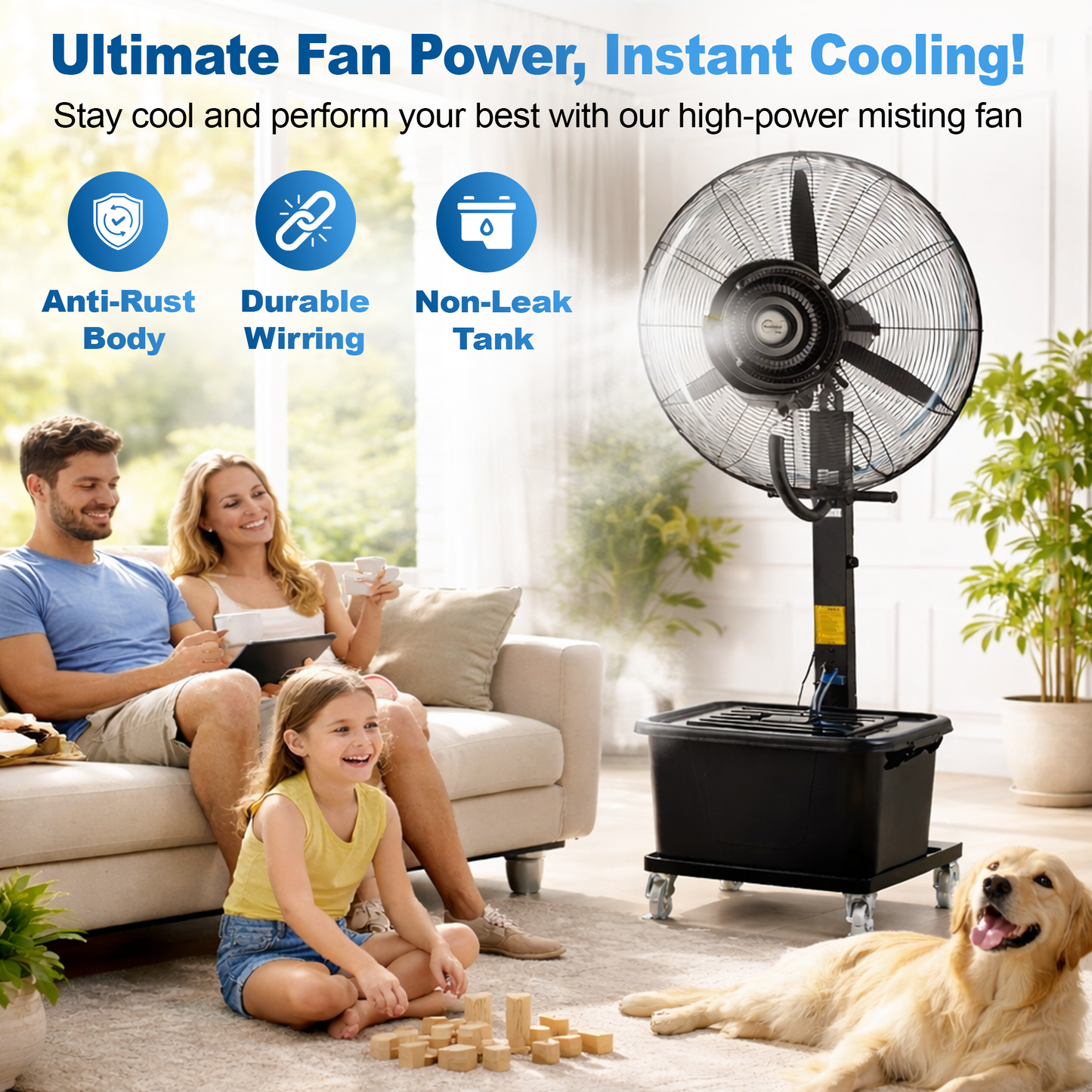 Industrial Misting Fan 26-30in - Outdoor Water Mist Cooling Fan for Patio & Warehouse - product image 2