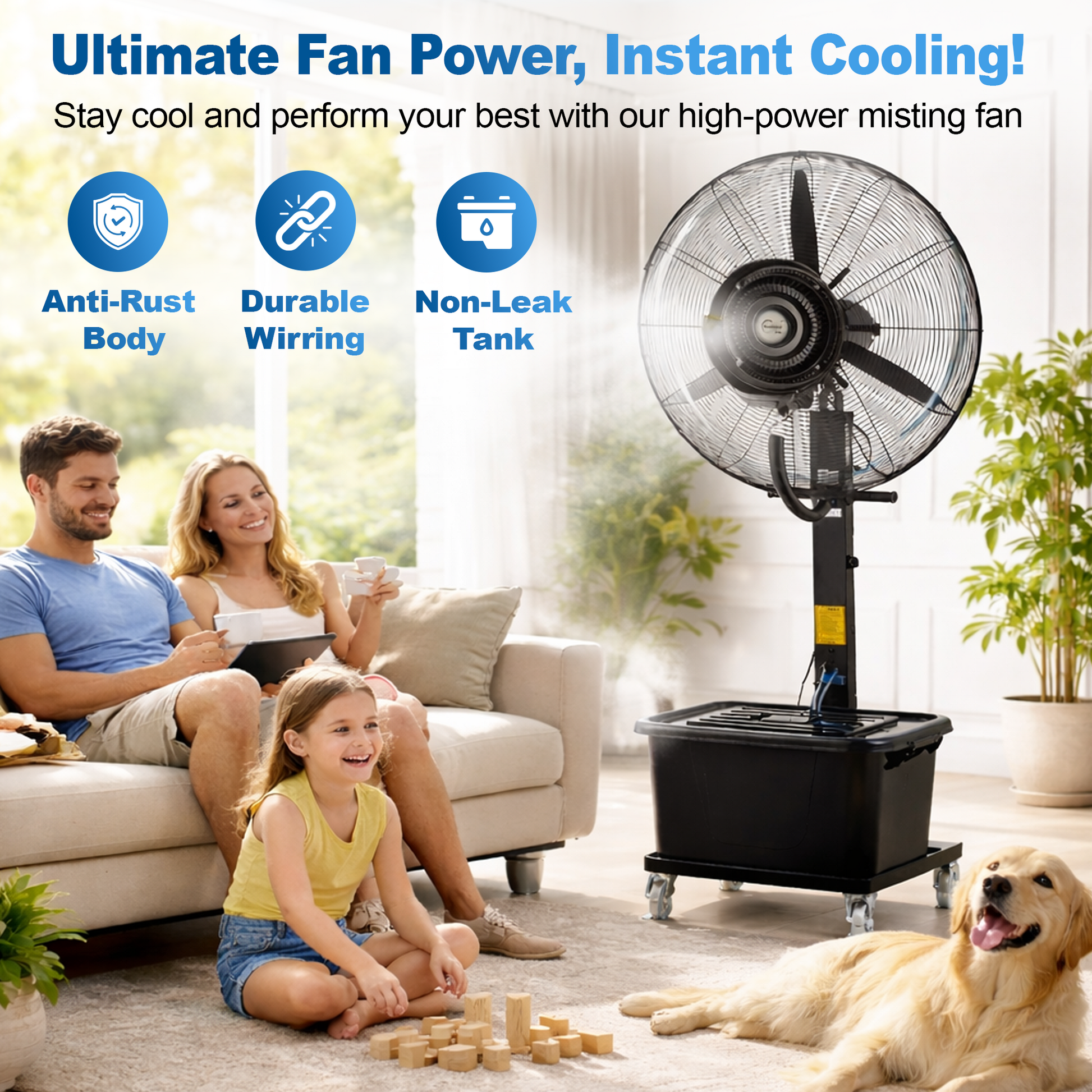 Industrial Misting Fan 26-30in - Outdoor Water Mist Cooling Fan for Patio & Warehouse - product image 2