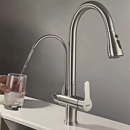 Kitchen Faucet with Pull-Down Sprayer – High Arc Stainless Steel Mixer Tap - product image 10