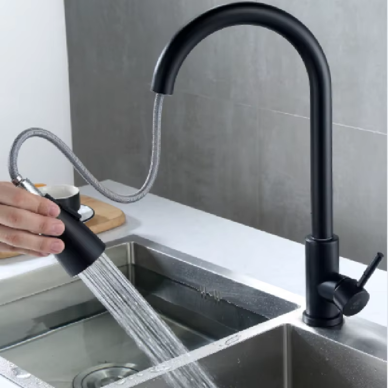 Kitchen Faucet with Pull-Down Sprayer – High Arc Stainless Steel Mixer Tap - product image 6