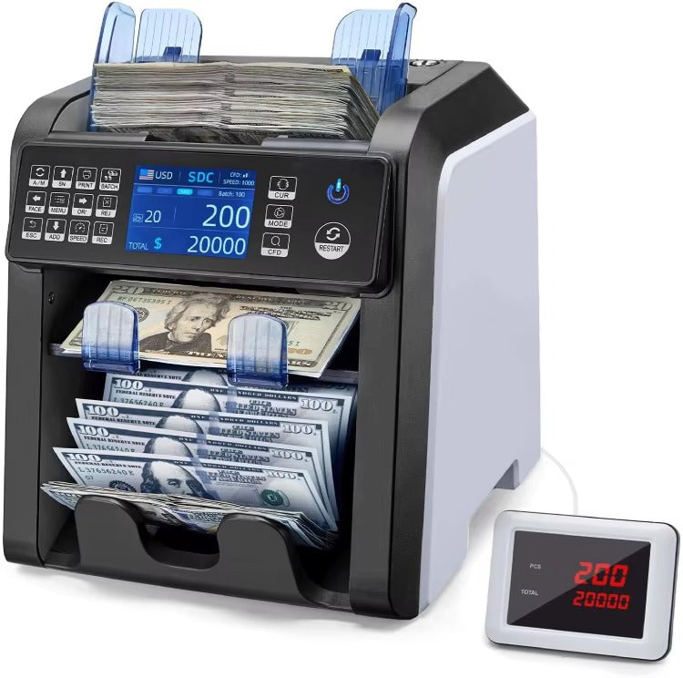Multi-currency banknote verifier and money sorter with TFT display