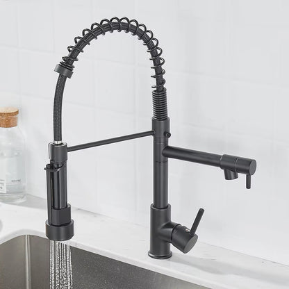 SUS304 Pull-Down Kitchen Faucet with Deck Plate – 1 & 2 Faucet Mode Variants - product image 11