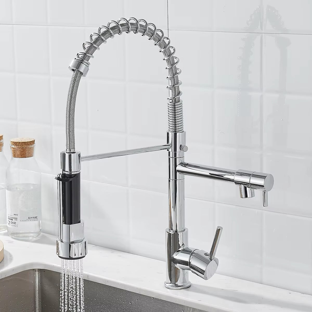 SUS304 Pull-Down Kitchen Faucet with Deck Plate – 1 & 2 Faucet Mode Variants - product image 12