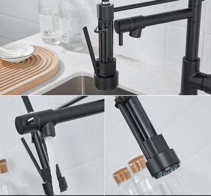 SUS304 Pull-Down Kitchen Faucet with Deck Plate – 1 & 2 Faucet Mode Variants - product image 15