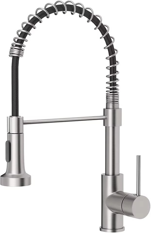 SUS304 Pull-Down Kitchen Faucet with Deck Plate – 1 & 2 Faucet Mode Variants - product image 3