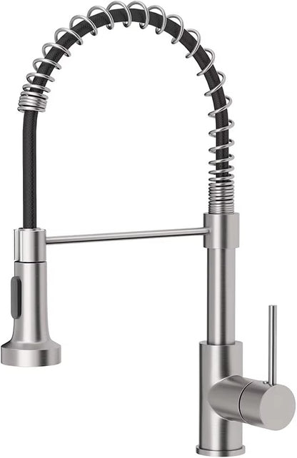 SUS304 Pull-Down Kitchen Faucet with Deck Plate – 1 & 2 Faucet Mode Variants - product image 3