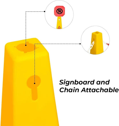 Stackable no parking cone sign for indoor and outdoor parking control