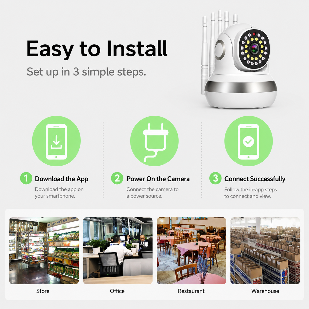 TC50-CA1Z2 PTZ Security Camera | 2MP | 720P | Motion Detection | Two-Way Audio