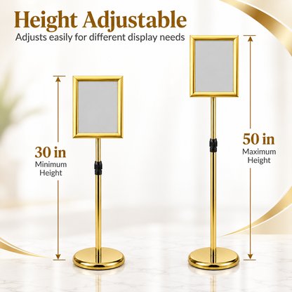TAZEET Adjustable A4 Poster Sign Holder Stand, Floor Display Stand, 2-Pack