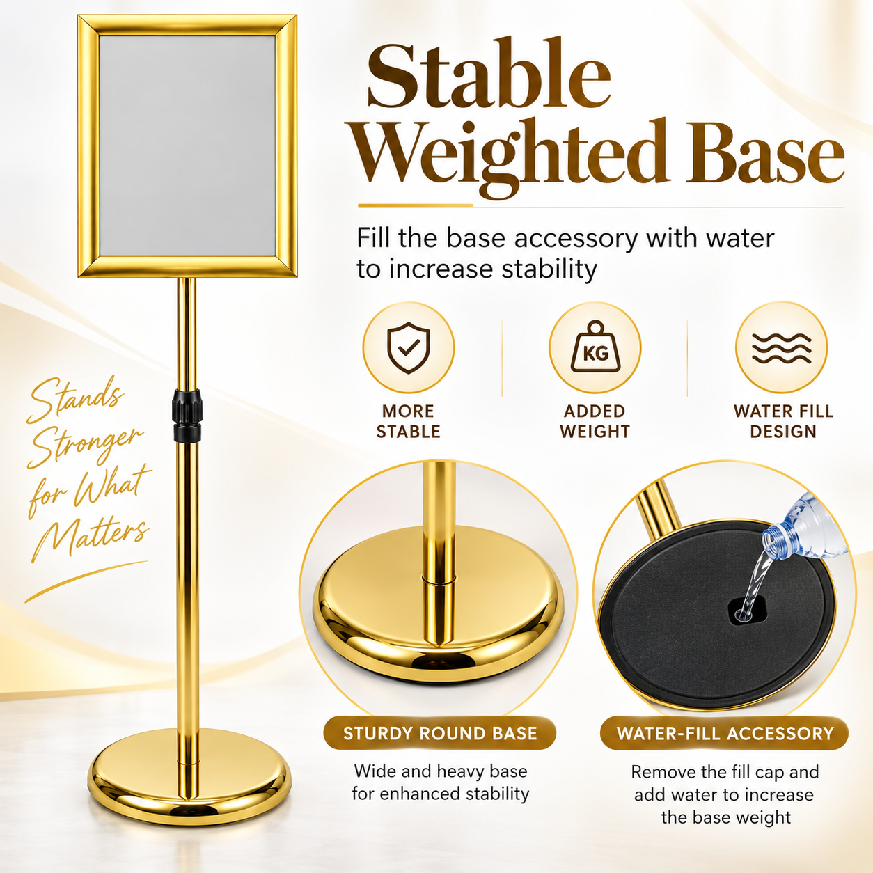 TAZEET Adjustable A4 Poster Sign Holder Stand, Floor Display Stand, 2-Pack