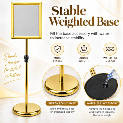 TAZEET Adjustable A4 Poster Sign Holder Stand, Floor Display Stand, 2-Pack