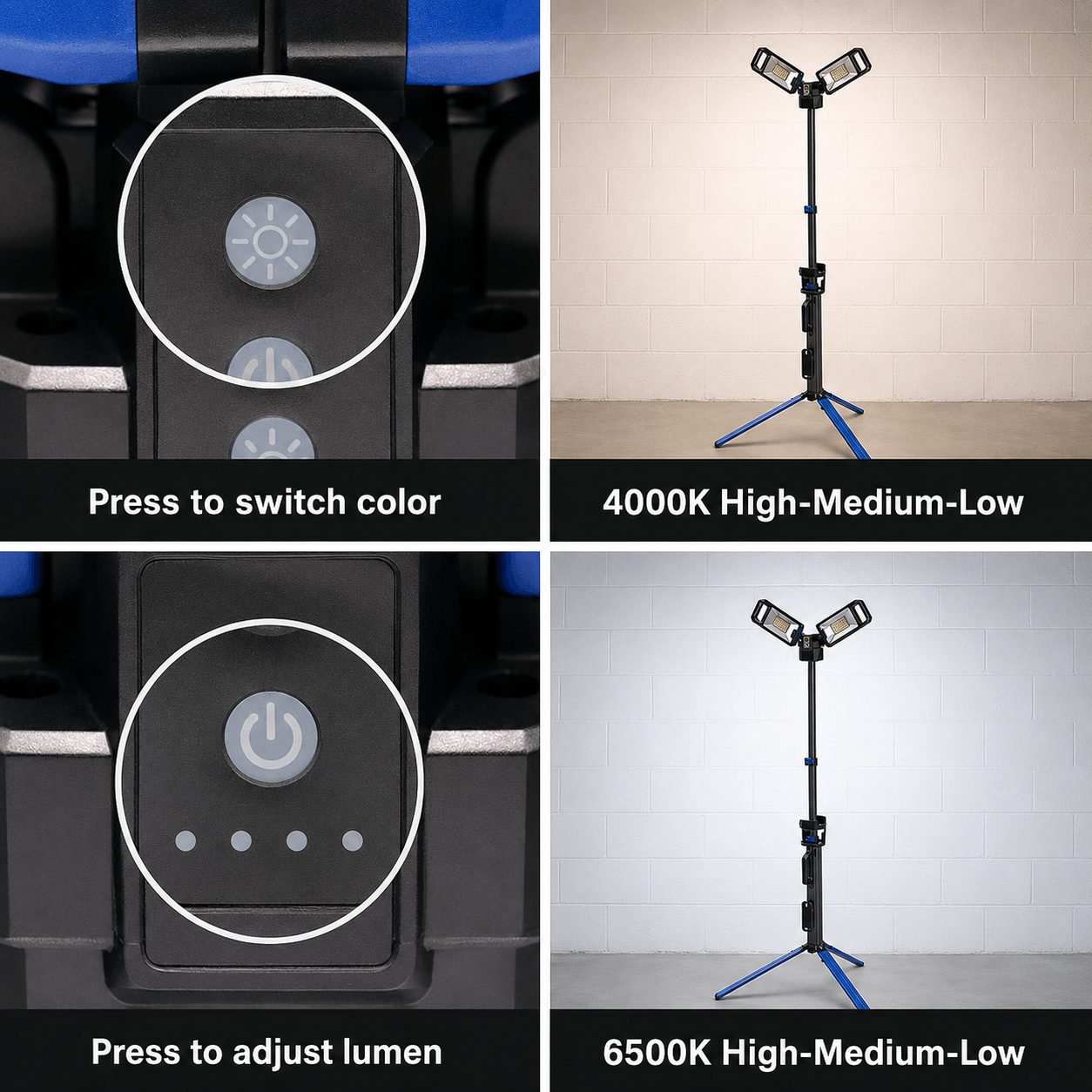 VIP-11 Twin Head 50W Rechargeable Work Light with Tripod - product image 3