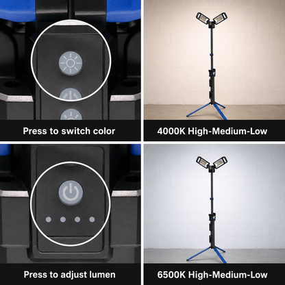 VIP-11 Twin Head 50W Rechargeable Work Light with Tripod - product image 3
