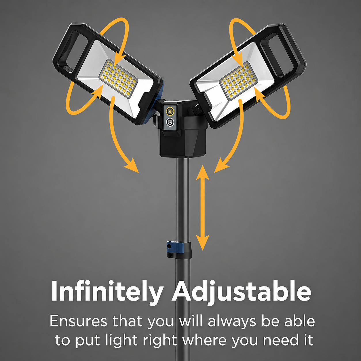 VIP-11 Twin Head 50W Rechargeable Work Light with Tripod - product image 5