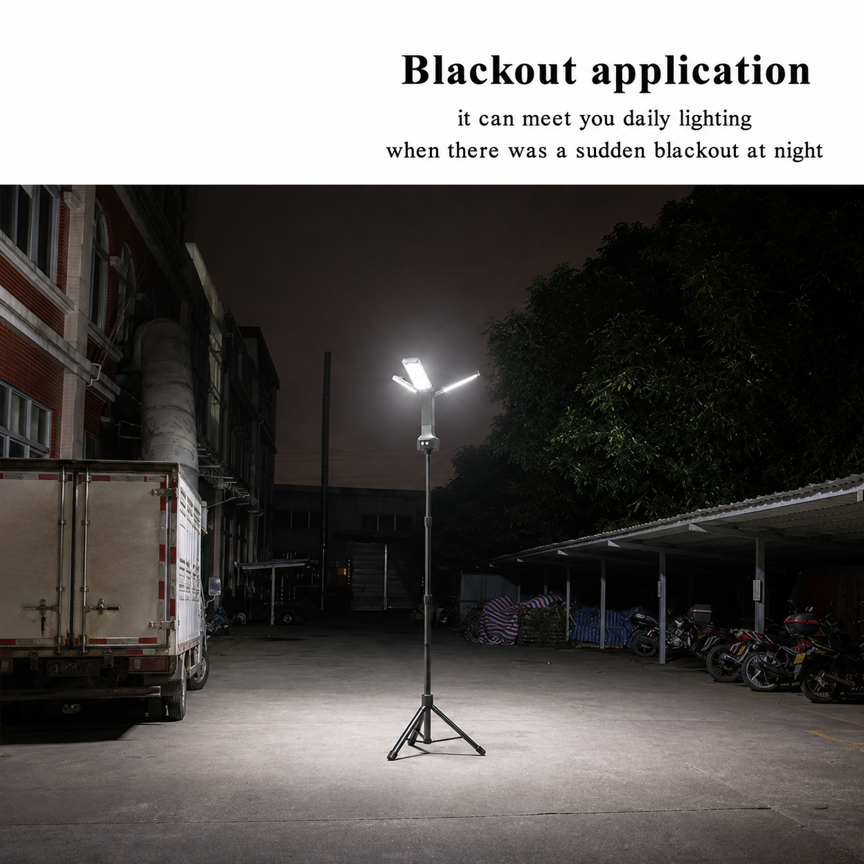 VIP-12 Triple-Head Rechargeable Work Light with Tripod - product image 2