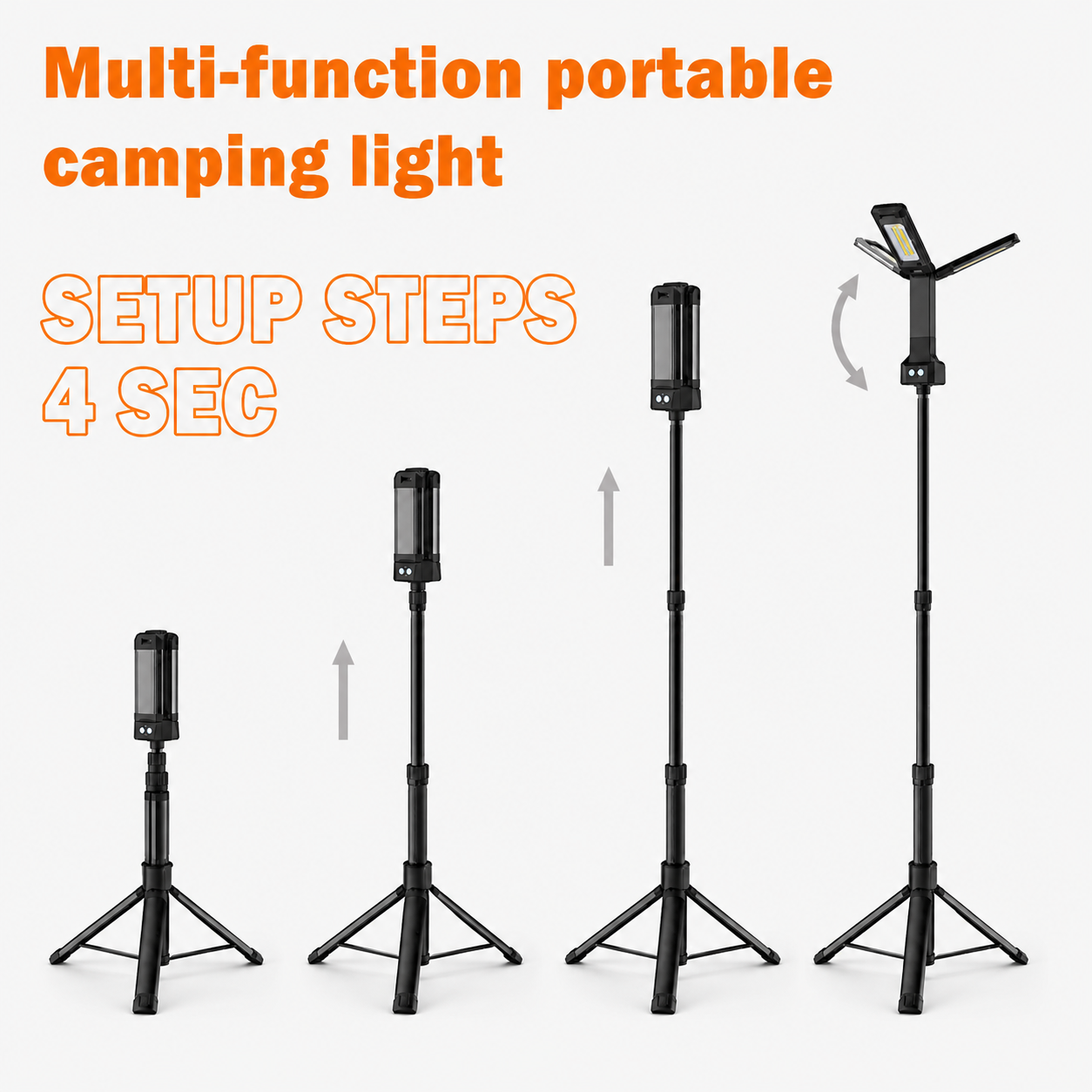 VIP-12 Triple-Head Rechargeable Work Light with Tripod - product image 3